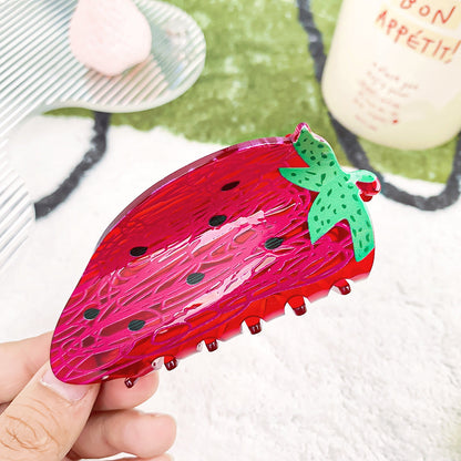 Easter Fruit Hair Claw Clip styled in hair