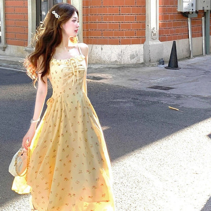 marigold yellow floral dress
