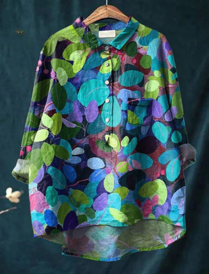 Graffiti Print V-Neck Shirt - photo 3