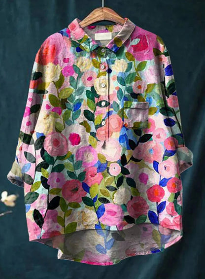 Graffiti Print V-Neck Shirt - photo 2