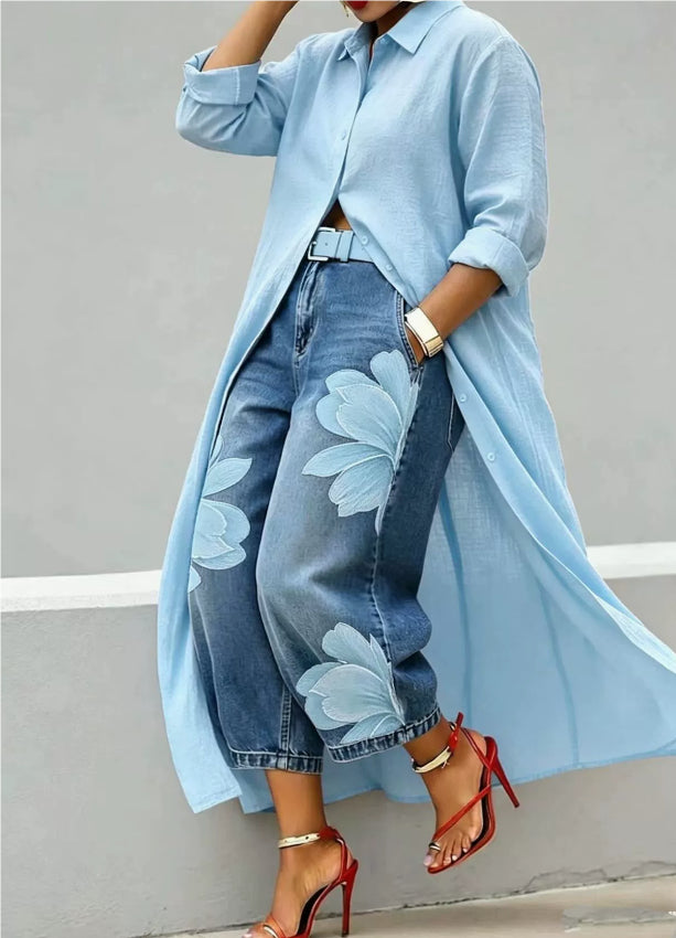 Elara longline button-front shirt dress, photo 9