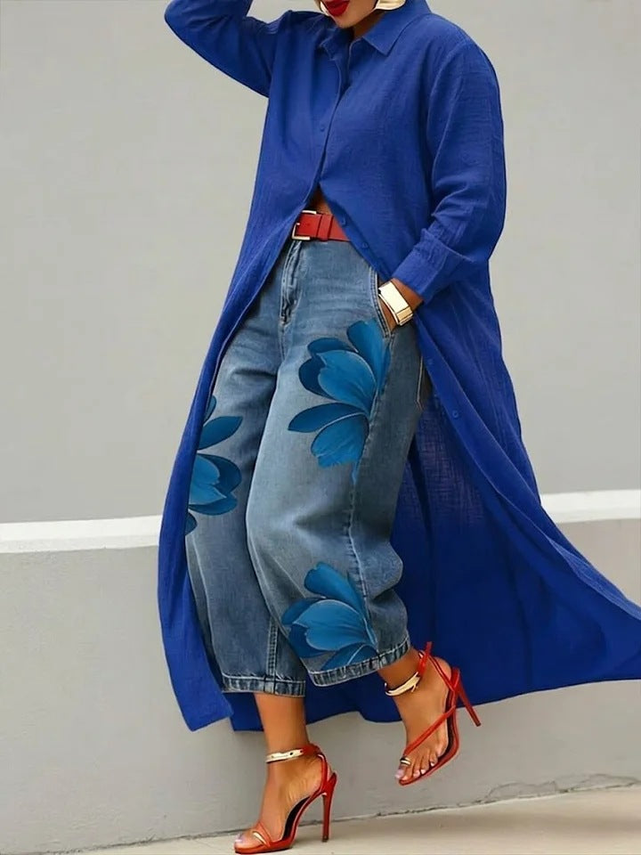 Elara longline button-front shirt dress, photo 8