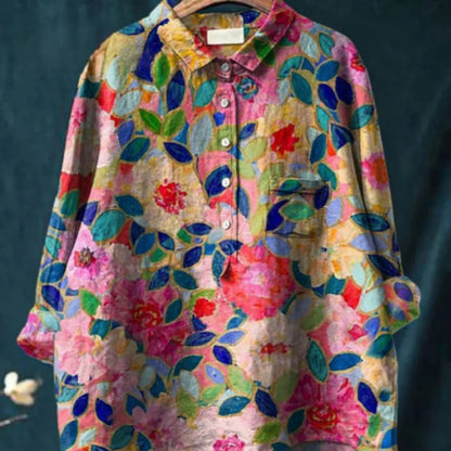 Graffiti Print V-Neck Shirt - photo 5