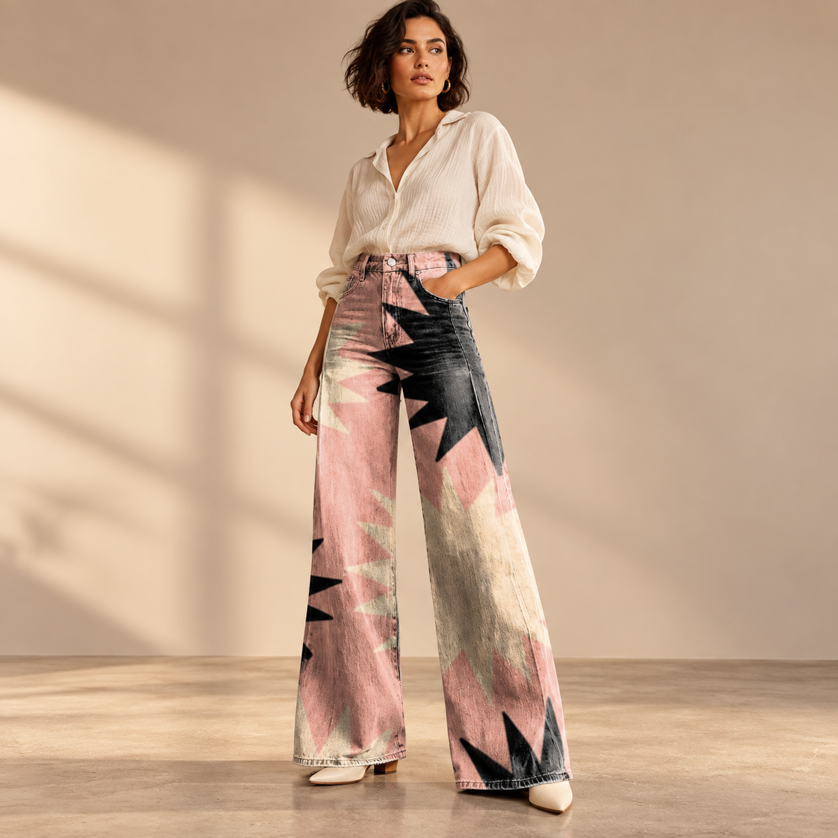 Editorial view of Elodia | Elegant Bohemian Pants