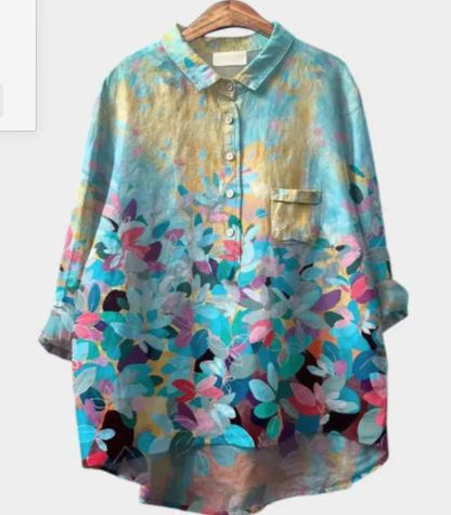 Graffiti Print V-Neck Shirt - photo 13