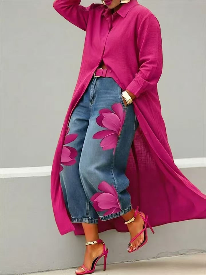 Elara longline button-front shirt dress, photo 4