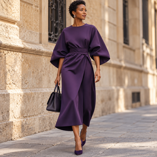 Editorial view of Round Neck Midi Dress